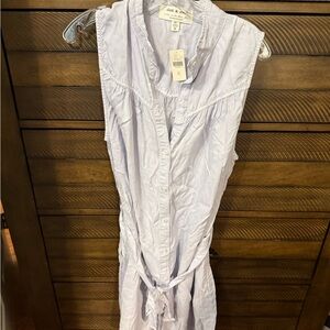 Anthropologie Cloth and Stone Light Blue Sleeveless Shirt Dress NWT